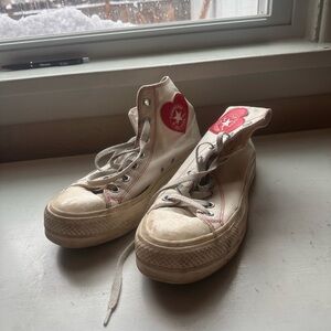 Discontinued Converse Chuck Taylor Platform High Tops With Heart